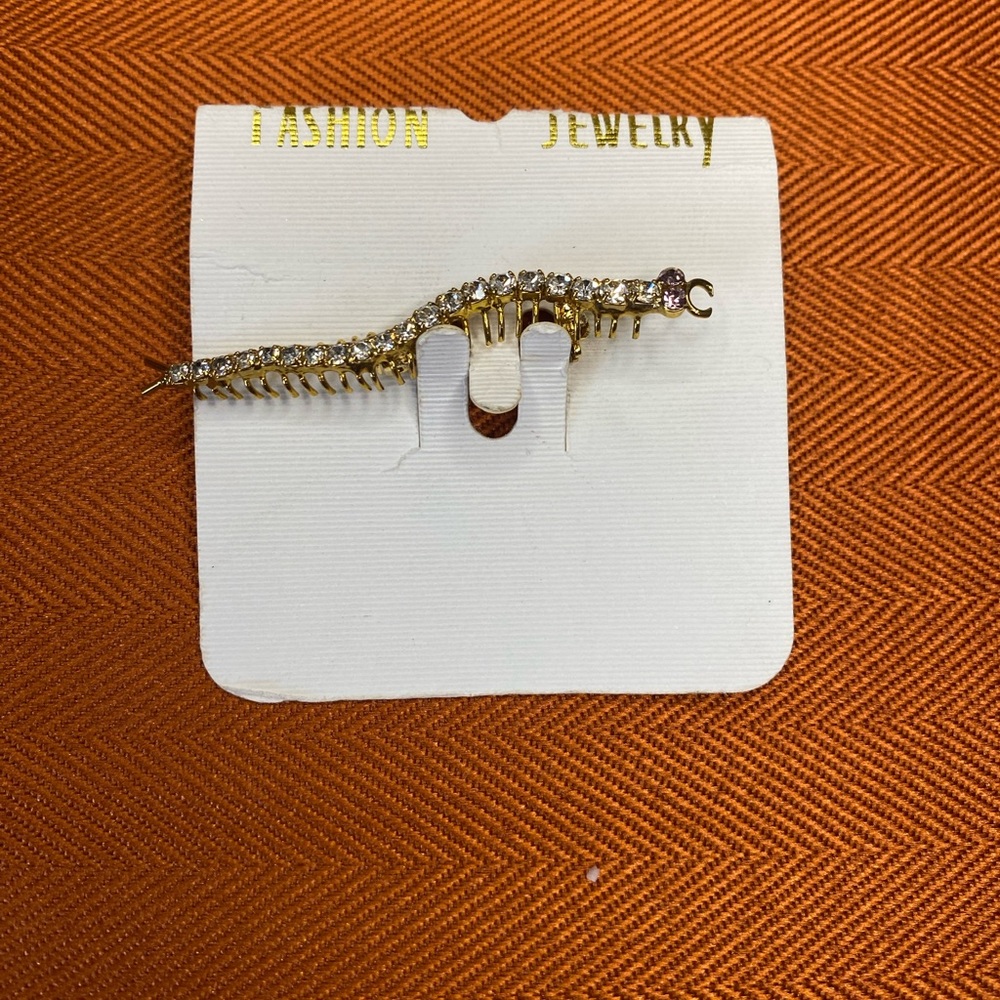 Vintage centipede / caterpillar brooch